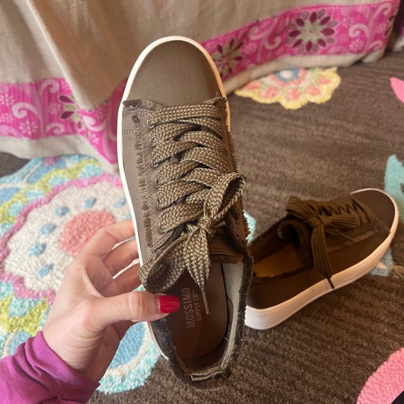 Mossimo Green Sneakers | Dark Green Satin Tennis Shoes | Fun Sneakers - Picture 4 of 9
